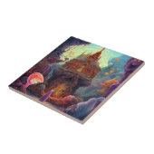 Weird Creepy House Surreal Art Tegeltje (Zijkant)