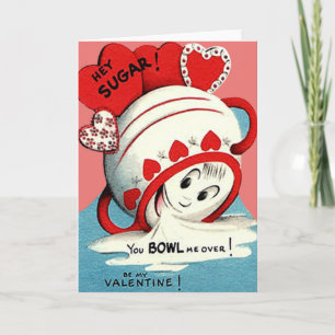 Weird Cute Funny Sugar Bowl Heart Valentijn Feestdagen Kaart
