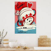 Weird Cute Funny Sugar Bowl Heart Valentijn Poster (Keuken)