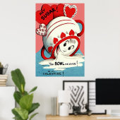 Weird Cute Funny Sugar Bowl Heart Valentijn Poster (Thuiskantoor)