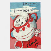 Weird Cute Funny Sugar Bowl Heart Valentijn Theedoek (Verticaal)
