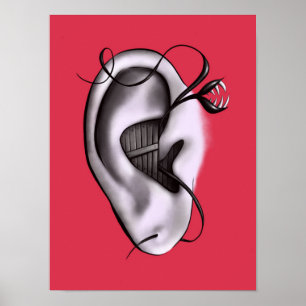 Weird Ear Monster Digital Art Poster