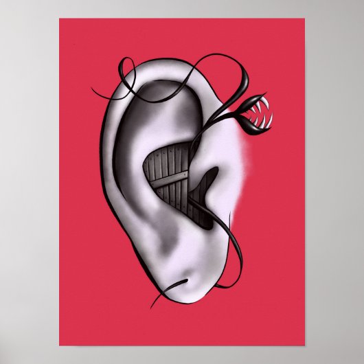 Weird Ear Monster Digital Art Poster (Voorkant)