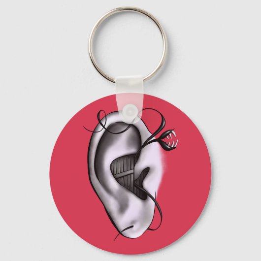 Weird Ear Monster Digital Art Sleutelhanger (Voorkant)