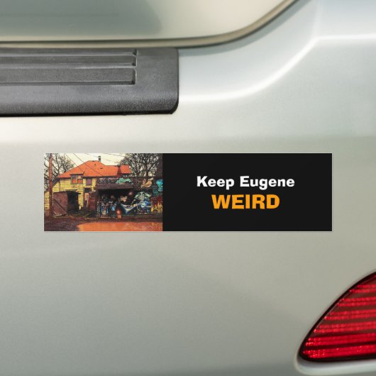 Weird Eugene Bumpersticker (Op auto)