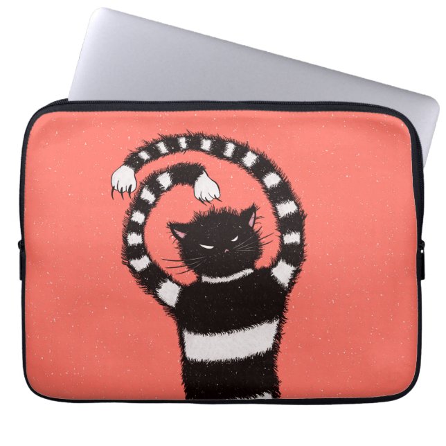 Weird Evil Cat Laptop Sleeve (Voorkant)