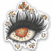 Weird Eye Cool Macabre Witchy Halloween Sticker (Voorkant)