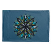 Weird Eyes Mandala Art - Trippy Flower Blauw Groen Kussensloop (Achterkant)