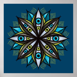 Weird Eyes With Double Iris Flower Mandala Poster