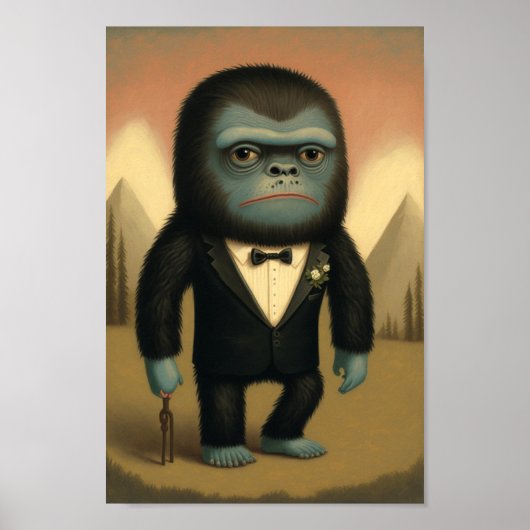 Weird Fantasy Bigfoot Sasquatch Guy Poster (Voorkant)