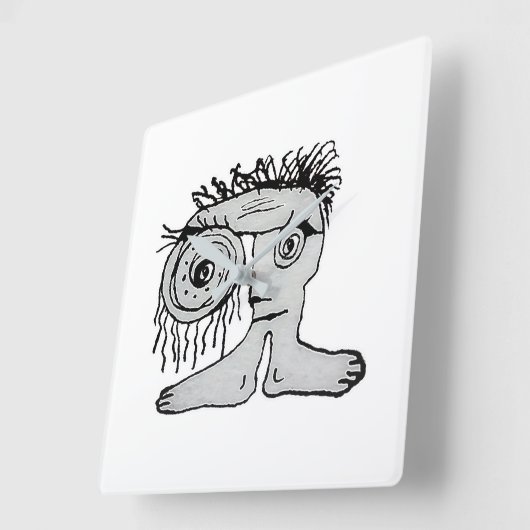 Weird Fantasy Creature Tekening Vierkante Klok (Hoek)