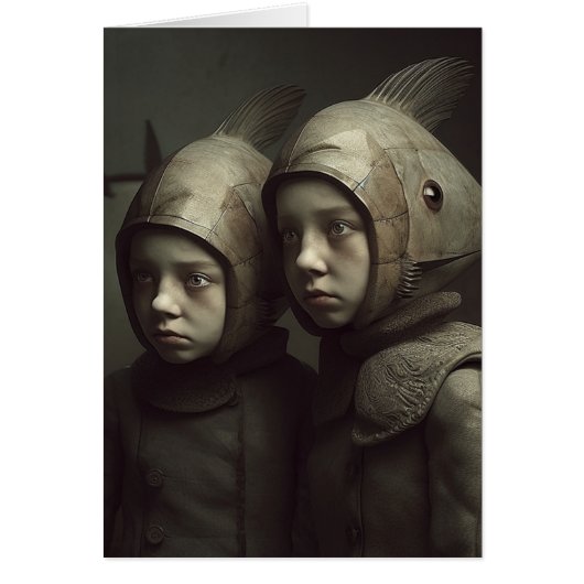 Weird Fish Twins Alle Gelegenheden Wenskaart (Voorkant)