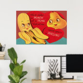 Weird Funny Banana Pear Appel Valentijn Poster (Thuiskantoor)