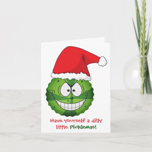 Weird Funny Bizarre Pickle Kerstmis Feestdagen Kaart (Voorkant)