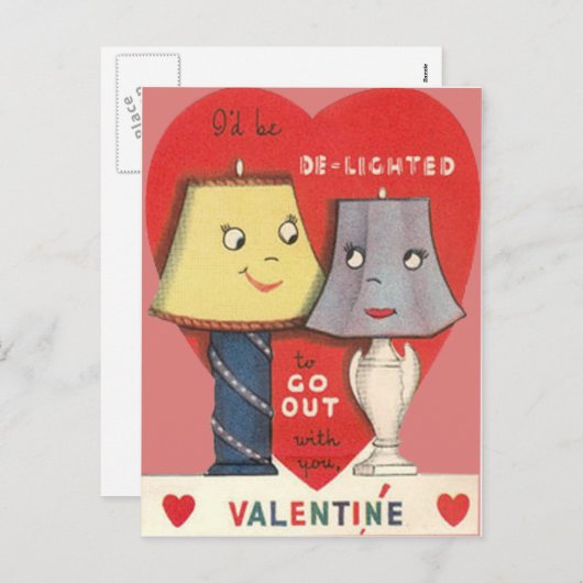 Weird Funny Lamp Light Heart Valentijn Feestdagenkaart (Voorkant / Achterkant)