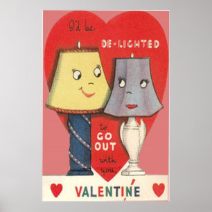 Weird Funny Lamp Light Heart Valentijn Poster