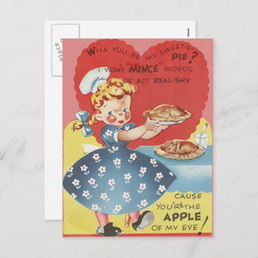 Weird Funny Mince Apple Pie Valentijn Feestdagenkaart (Voorkant / Achterkant)
