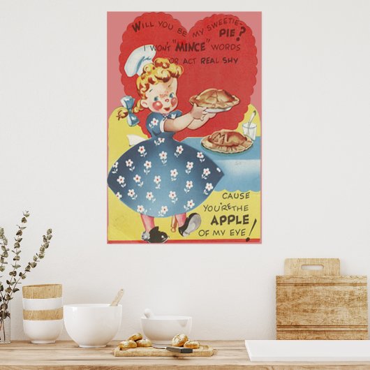 Weird Funny Mince Apple Pie Valentijn Poster (Keuken)