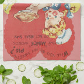 Weird Funny Mince Apple Pie Valentijn Theedoek (Gevouwen)