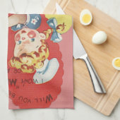 Weird Funny Mince Apple Pie Valentijn Theedoek (Quarter Fold)