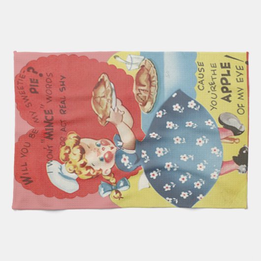 Weird Funny Mince Apple Pie Valentijn Theedoek (Horizontaal)