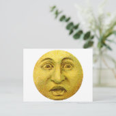 Weird Funny  Moon Man Briefkaart (Staand voorkant)