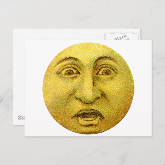 Weird Funny Moon Man Briefkaart (Voorkant / Achterkant)