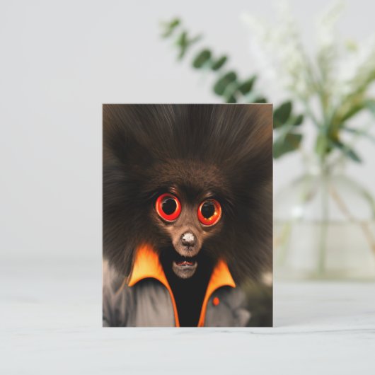 Weird Furry Creature  Briefkaart (Staand voorkant)