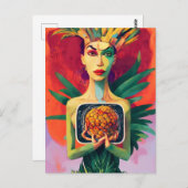 Weird generativecontent Pineapple Goddess Briefkaart (Voorkant / Achterkant)