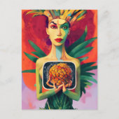 Weird generativecontent Pineapple Goddess Briefkaart (Voorkant)