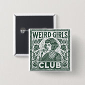 Weird Girls Club Vierkante Button 5,1 Cm (Voorkant /achterkant)