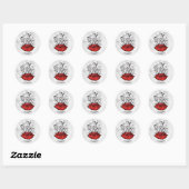 Weird Gothic Lips Tattoo Oddity Name Ronde Sticker (Vel)