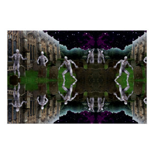 Weird Graveyard Zombies Perfect Poster