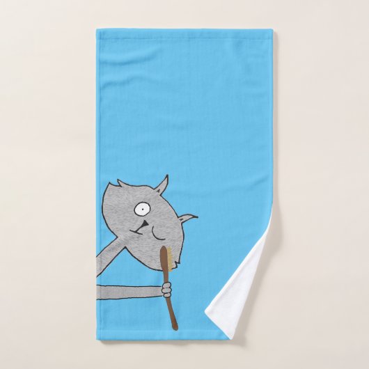 Weird Gray Cat Bad Handdoek (Handdoek)