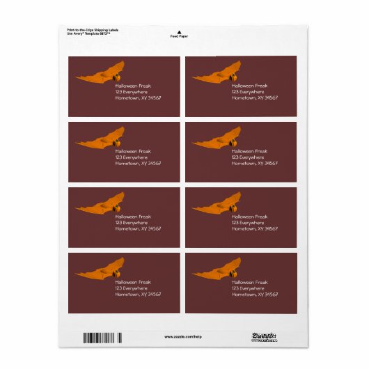 Weird Halloween Bat Etiket (Full Sheet)