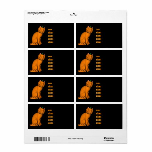 Weird Halloween Cat Etiket (Full Sheet)