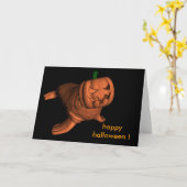 Weird Halloween Walrus Kaart (Gele Bloem)