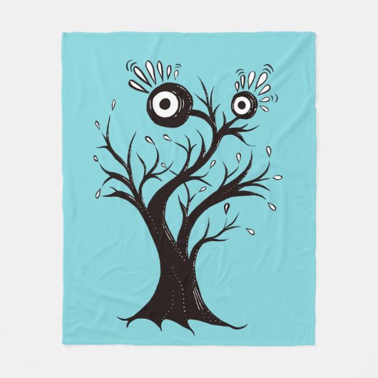 Weird Ink Tekening boommonster Fleece Deken (Voorkant)