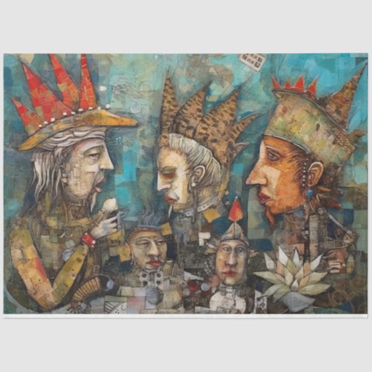 Weird Kings Mannen onder het Zee collage decoupage Tissuepapier (Voorkant)