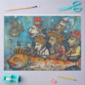 Weird Kings Mannen onder het Zee collage decoupage Tissuepapier (Craft)