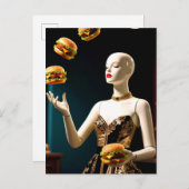 Weird Mannequin with Cheeseburgers Briefkaart (Voorkant / Achterkant)