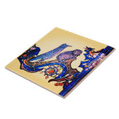 WEIRD MEDIEVAL BESTIAIR BLUE CAT EN CUCKOO BIRD C TEGELTJE (Zijkant)