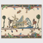 WEIRD MEDIEVAL BESTIAIR MAKEN MUZIEK, konijn, hond Cadeaupapier (Vlak)