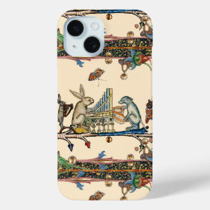 WEIRD MEDIEVAL BESTIAIR MAKEN MUZIEK, konijn, hond iPhone 15 Case