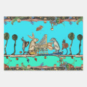 WEIRD MEDIEVAL BESTIAIR MAKEN MUZIEK, konijn, hond Inpakpapier Vel (Voorkant 3)