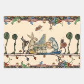 WEIRD MEDIEVAL BESTIAIR MAKEN MUZIEK, konijn, hond Inpakpapier Vel (Voorkant)