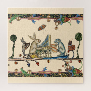 WEIRD MEDIEVAL BESTIAIR MAKEN MUZIEK, konijn, hond Legpuzzel