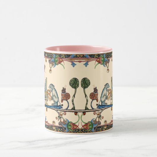 WEIRD MEDIEVAL BESTIAIR MAKEN MUZIEK, konijn, hond Mok (Midden)