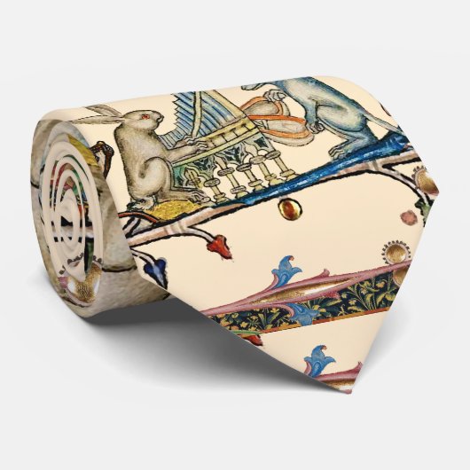 WEIRD MEDIEVAL BESTIAIR MAKEN MUZIEK, konijn, hond Stropdas (Opgerold)