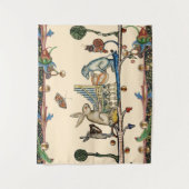 WEIRD MEDIEVAL BESTIAIR MAKEN MUZIEK, konijn, hond Wandkleed (Voorkant)
